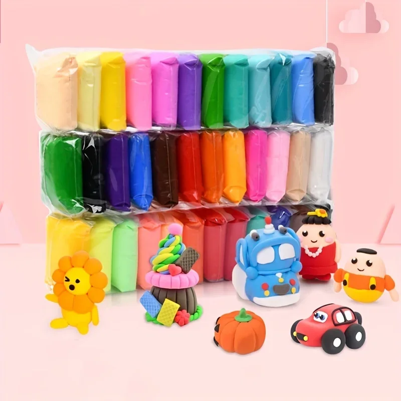 12/24/36pcs Magic Air Dry Clay Set - Non-Toxic Modeling Fun for Kids & Gifts -includes Vibrant Colors and Deluxe Tool Kit Toy
