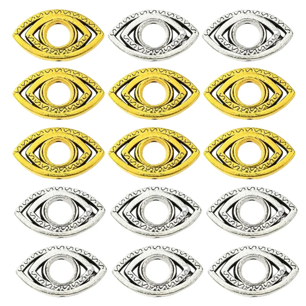Tibetan Style Eye Beads Vintage Metal Mixed Colors Wear Resistant for Jewelry Making DIY Crafts Necklace Bracelet Earring