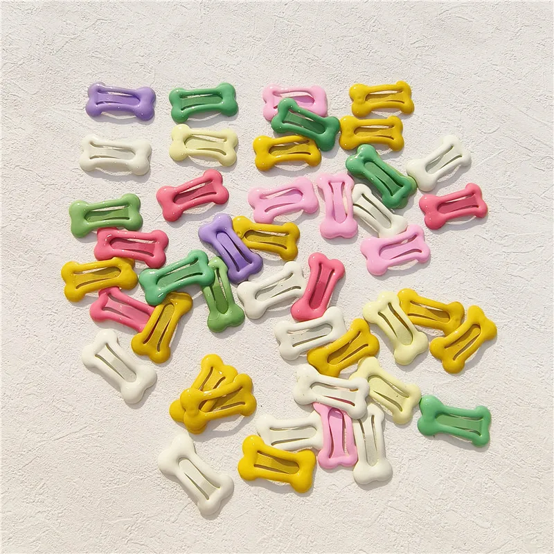 5/10/20pcs Dog Hair Clips Multicolor Barrettes Small Bone Snap Hair Clips for Dog Cat Pet Grooming Bows Pet Hair Accessories