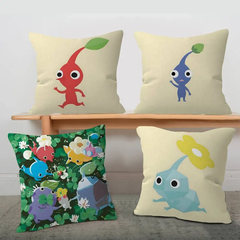 P-Pikmin-World Pillowcase toon Gift Cushion Cover Bedroom Home Sofa Chair Seat Decor pillow case