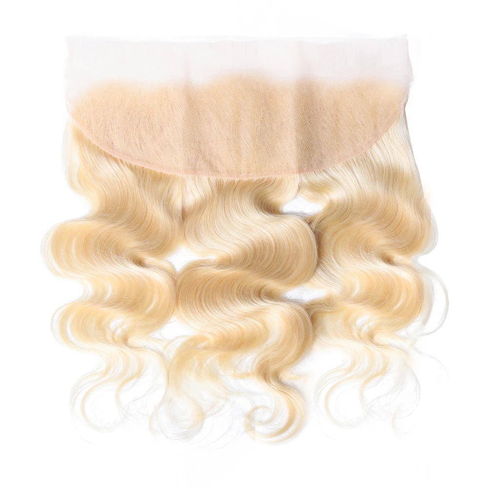 613 Blonde Lace Frontal Body Wave 13x4 Transparent Brazilian Human Hair Frontals Swiss Lace Pre Plucked Ear to Ear Lace Frontal