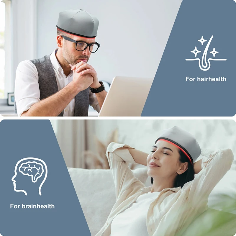 Red Light Therapy Cap Laser 660nm 830nm Red Near Infrared Hair Regrowth Hat Hair Loss Treatment Helmet Scalp Massager