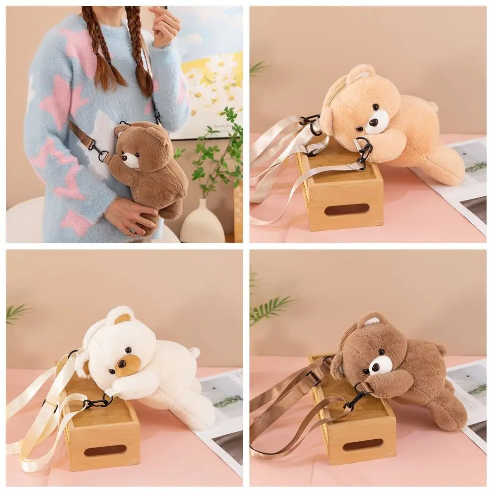 Sweet Plush Toy Bear Crossbody Bag Doll Large Capacity Children Backpack JK Lolita Animal Shoulder Bag Outdoor