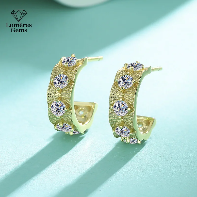 Lumière Gems Platinum PT950 Full-Diamond Morganite New Elegant Earrings for Women - Unique Small-Scale Design with High-Quality