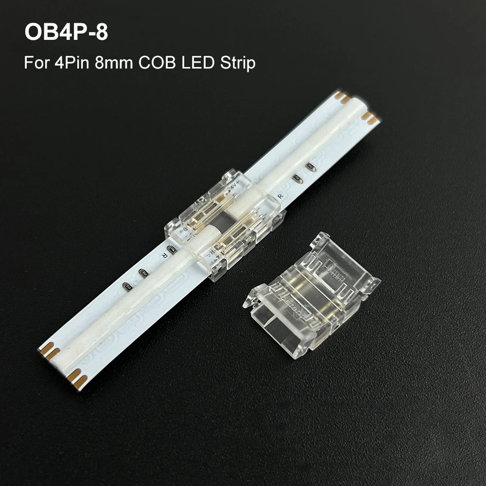 COB LED-Lichtstreifen Transparenter Lötfreier Hutverbinder L-förmige Kristallschnalle Geeignet für 5mm 8mm 10mm 2PIN 3PIN 4PIN – Detail 15