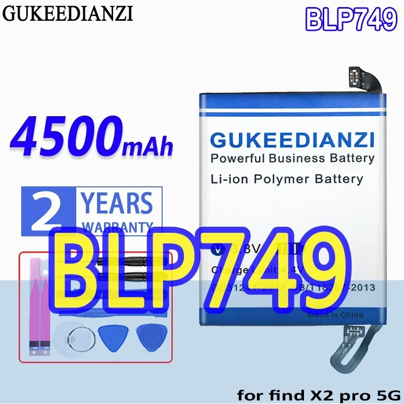 

Аккумулятор GUKEEDIANZI большой емкости BLP767 BLP749 4600 мАч для OPPO Find X2 Pro X2Pro 5G bateria