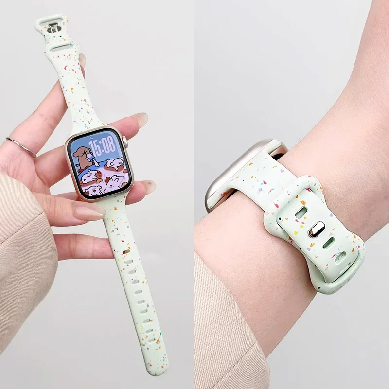 

Поп спортивный ремешок для Apple Watch Ultra 2, ремешок 49 мм, 45 мм, 40 мм, 44 мм, 38-42 мм, 46 мм, 41 мм, силиконовый браслет IWatch Series 9 8 7 6 SE 5