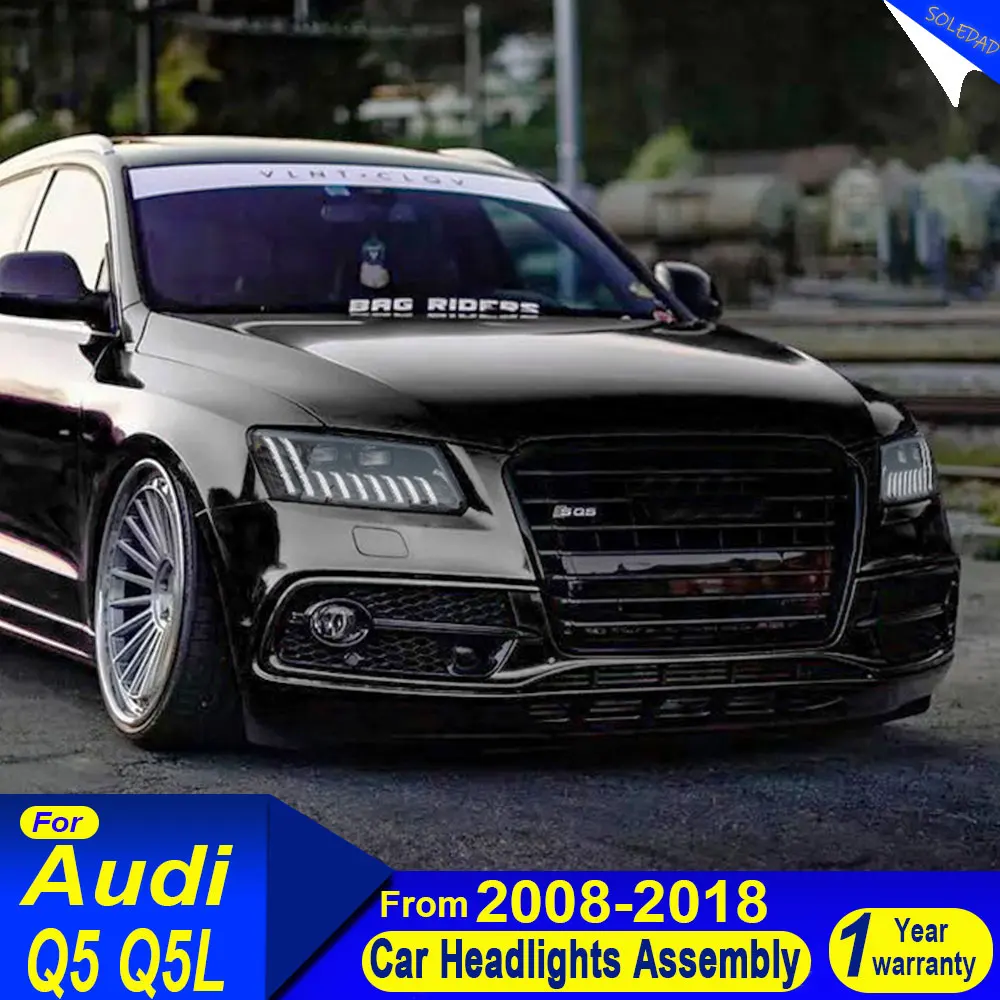 

Автомобильные фары для Audi Q5, светодиодные фары 2008-2018, линзы проектора, автомобильные светодиодные фары в сборе, Plug and play