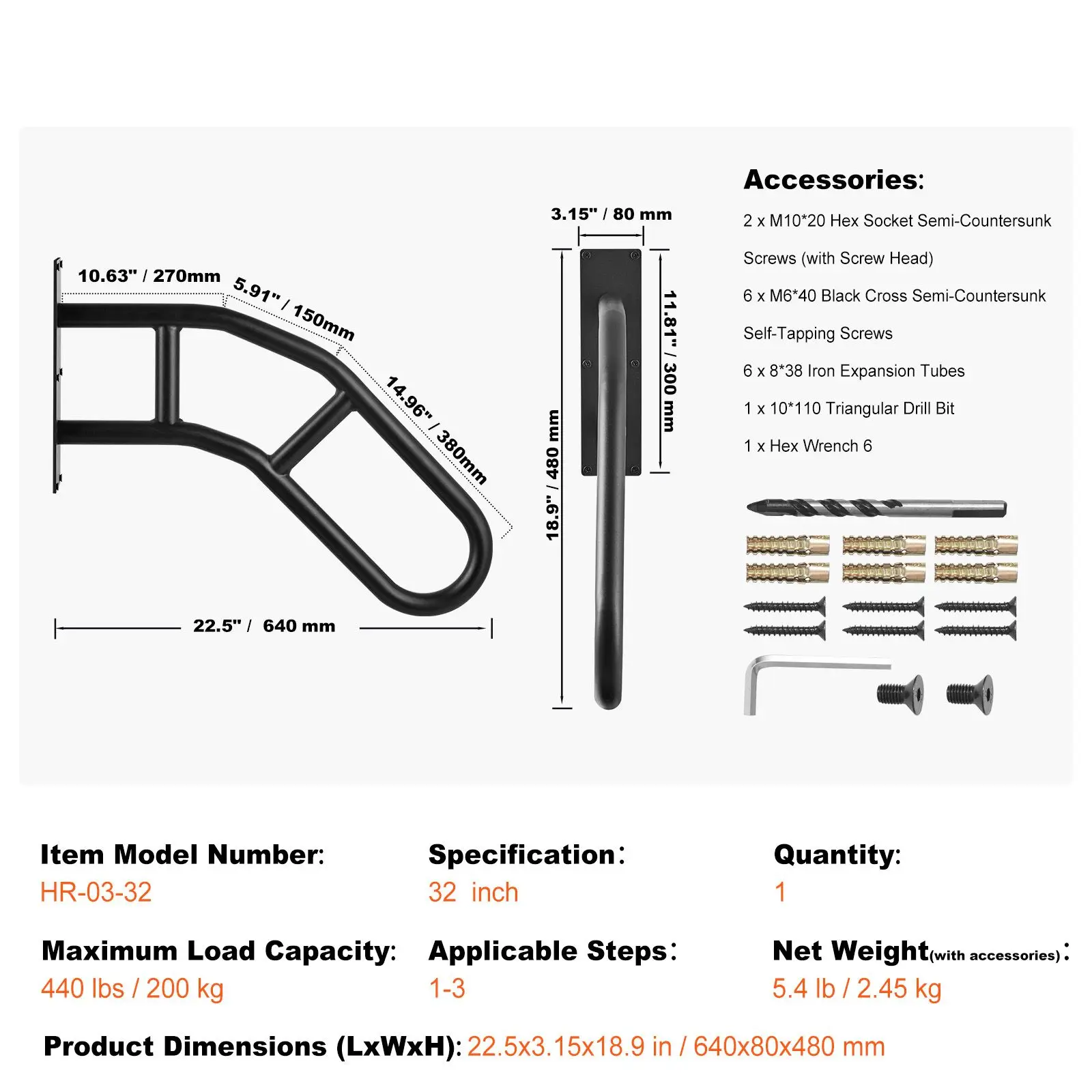 Handrails for Outdoor Steps, 32