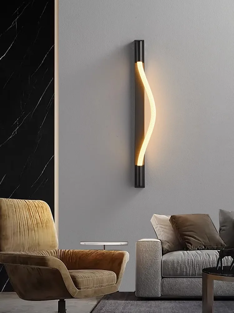 Imagem -03 - Lâmpada de Parede Impermeável ao ar Livre Corda de Tecido Flexível Dimmable Led Light Sconce Wall Decor Arandela Externa para Corredor