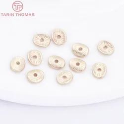 (3842)200PCS 6*5MM Zinc Alloy Gold Color Round or curved brushed disks Spacer Beads Diy Jewelry Findings Accessories