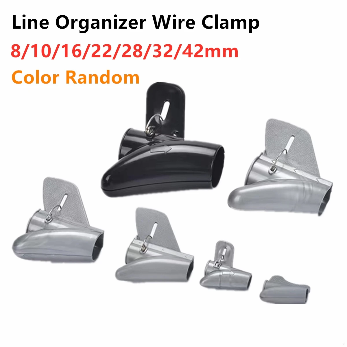 8mm/10/16/22/28/32/42 mm Line Organizer Wire Clamp Spiral Wrap Winding Cable Clip Wiring Accessories Color Random