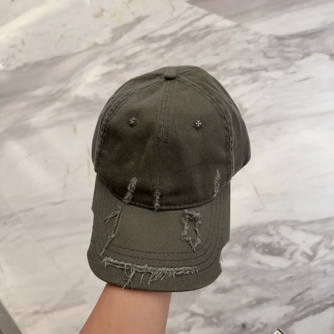 

Unisex Distressed Baseball Cap High End Quality Fashionable Headpiece Couples Special Festival Gift Stylish Similar Hat Hats Men