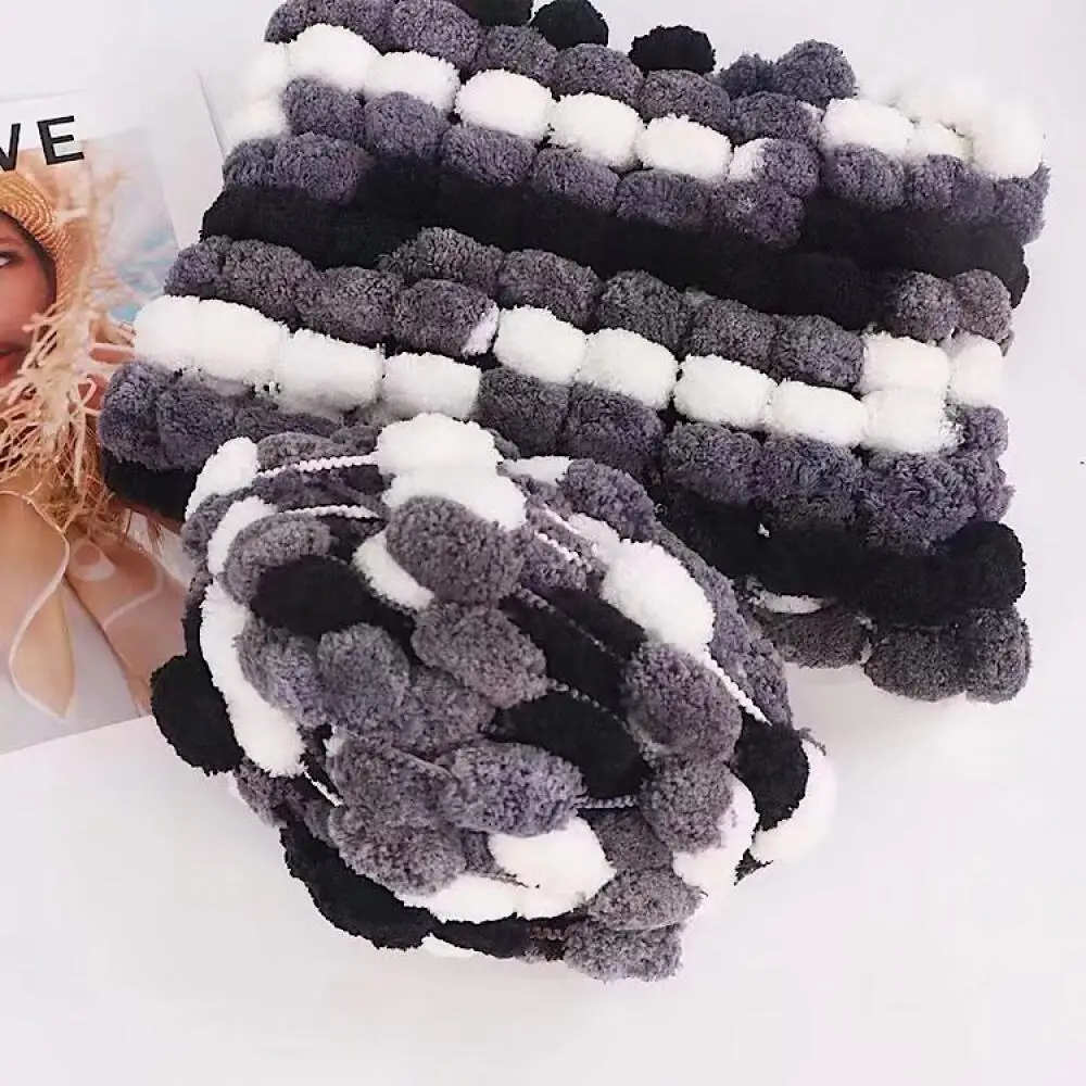 1 rollo de hilo de bola de arcoíris, hilo de poliéster colorido para tejer manta, línea de cojín, hilo de estera de ganchillo