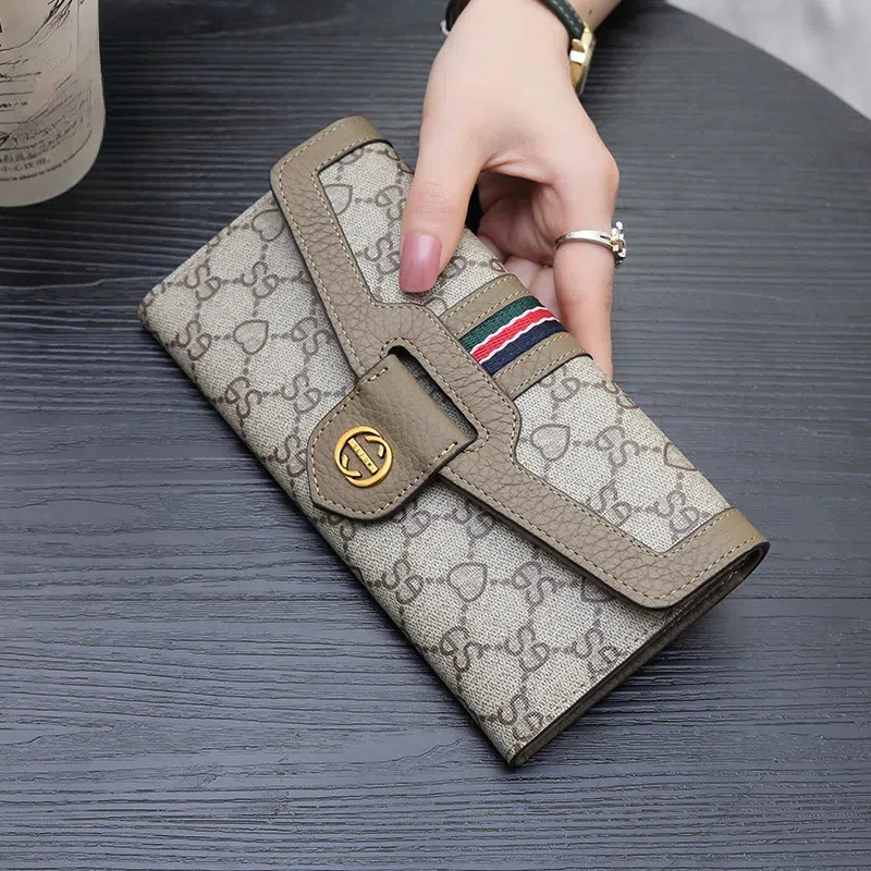 New women's wallet long leather multifunctional wallet with large capacity, simple and versatile hand-held wallet