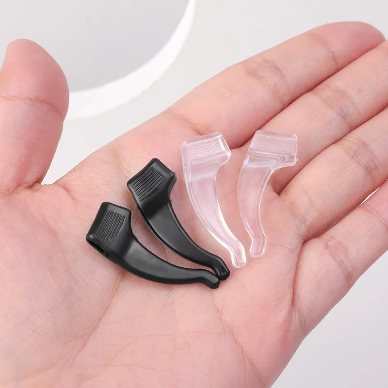 100pcs 실리콘 미끄럼 방지 귀고리 안경 안경 다리 귀 그립 안경 브래킷 패스너 낙하 방지 홀더 안경 액세서리