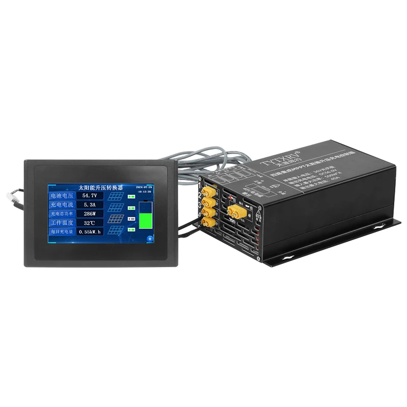 15A-60A 12V/24V/36V/48V/60V Auto DC Input MPPT Four Ways Solar Charge Controller Parameter Adjustable With LCD Display