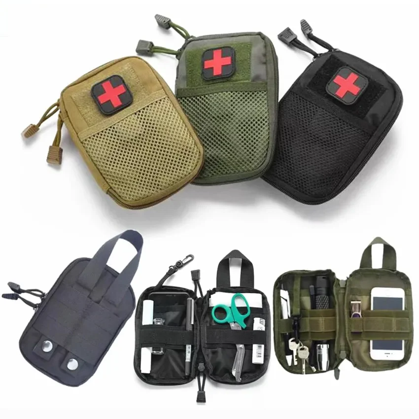 Portable Military Tactical First Aid Kit Empty Bag Bug Out Bag Water Resistant Hiking Travel Emergency Treatment Survival Gear