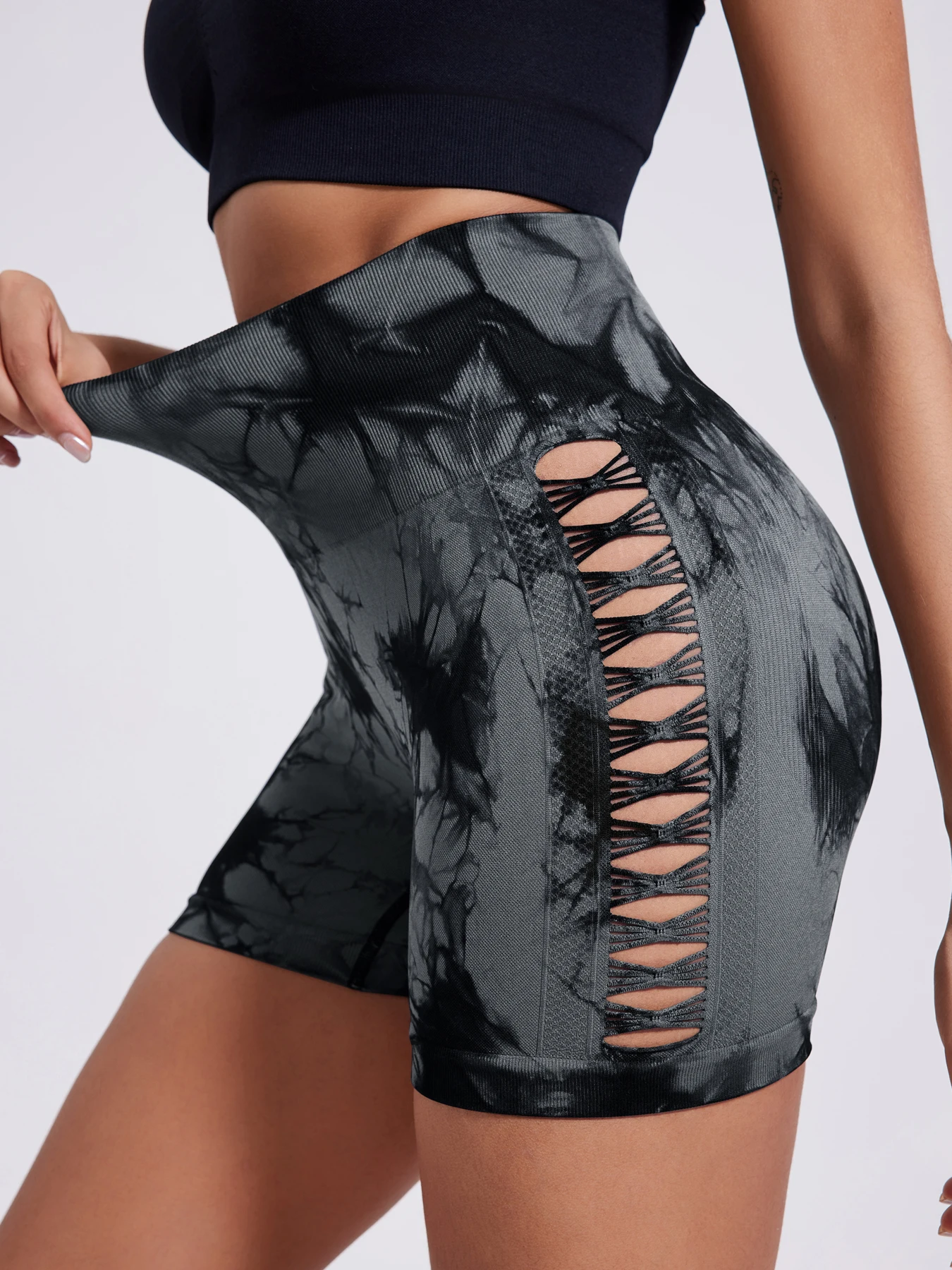 2024 Tie Dye Sexy Gym Leggings Women Hollow Out Butt Lifting Casual Pants Running Outdoors Fitness Leggings Women High Waist
