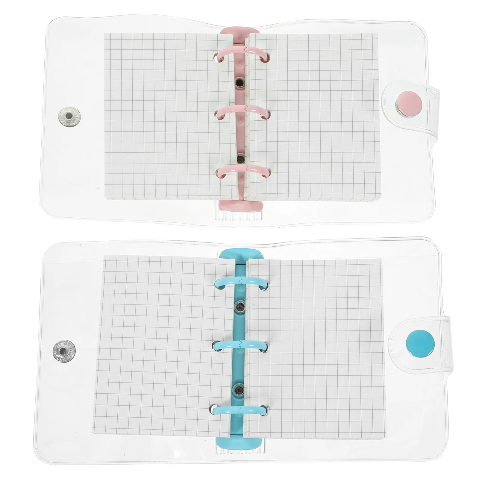 

2 комплекта блокнотов на кольцах с прозрачной обложкой, креативный блокнот с застежкой, органайзер для путешествий, мини-скрапбук, ежедневник для студентов