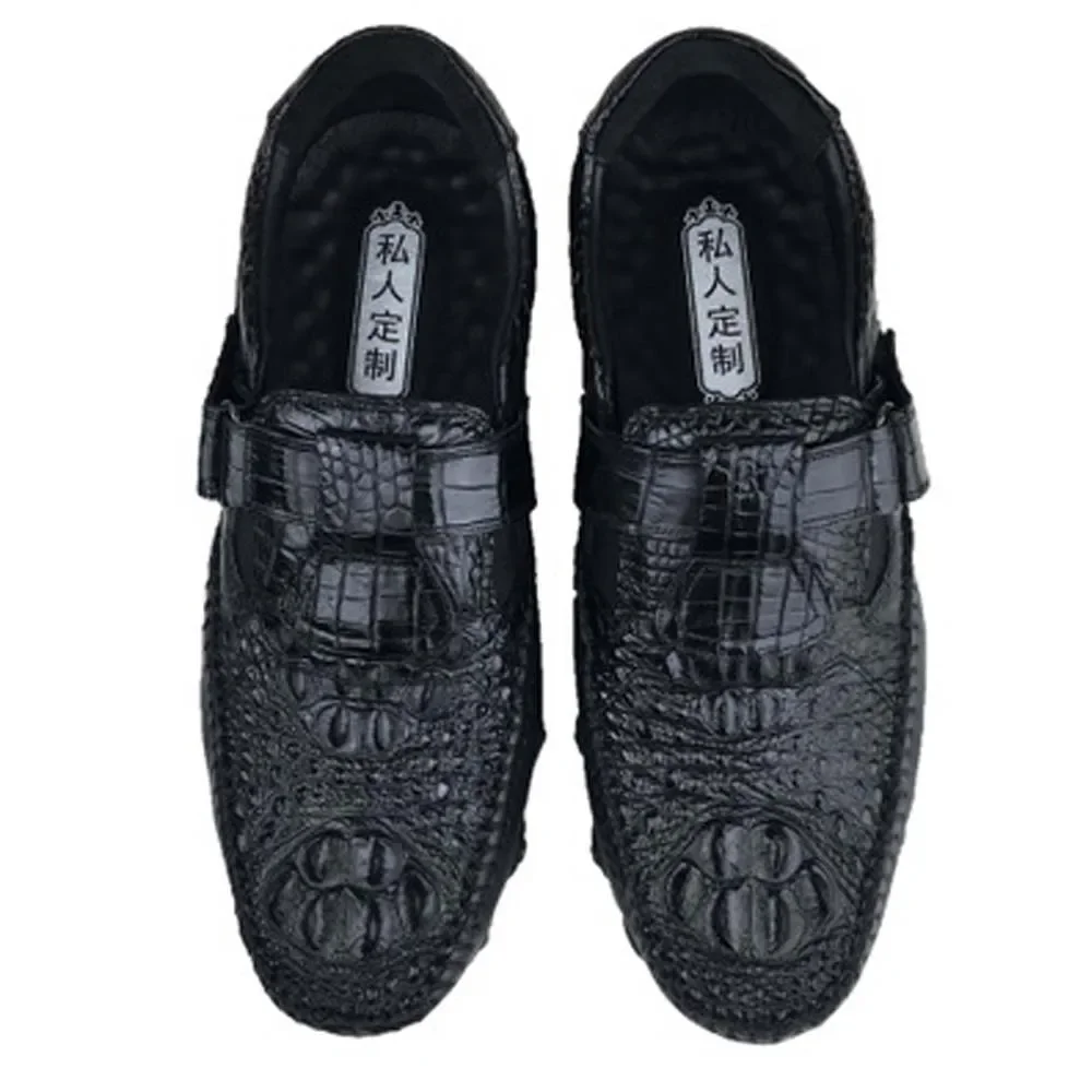 ousidun new arrival  crocodile  Men's shoes  Low cut  Soft bottom  Casual shoes  wear-resisting  Doug shoes  Round head men shoe