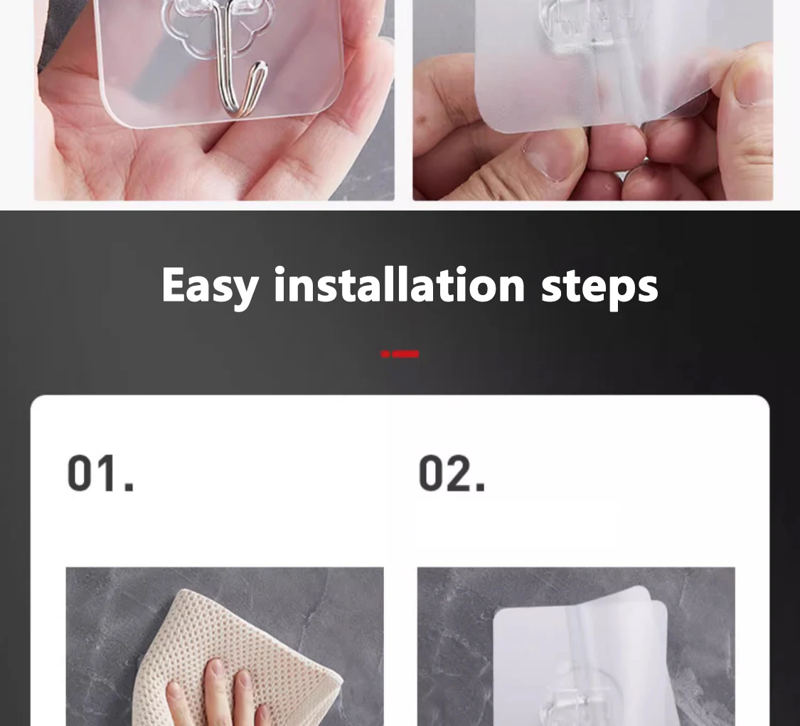 30 Stück Haken, transparent, stark, selbstklebend, für Tür, Wandaufhänger, Haken, Saugnapf, schwere Last, Rack, Tassensauger für Küche, Badezimmer – Detail 27