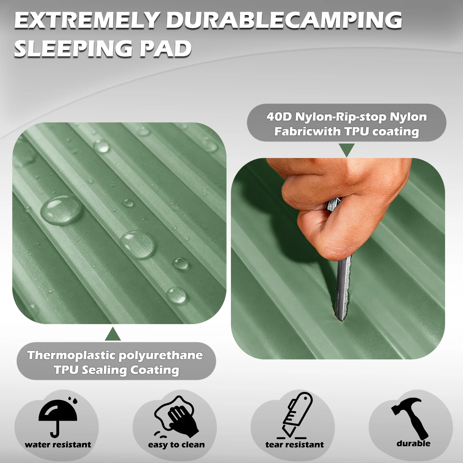 4 Zoll Dicke Doppelte Aufblasbare Luftmatratze - Schnell Aufblasbare Camping-Schlafmatte Tragbar für Wandern und Reisen – Detail 10