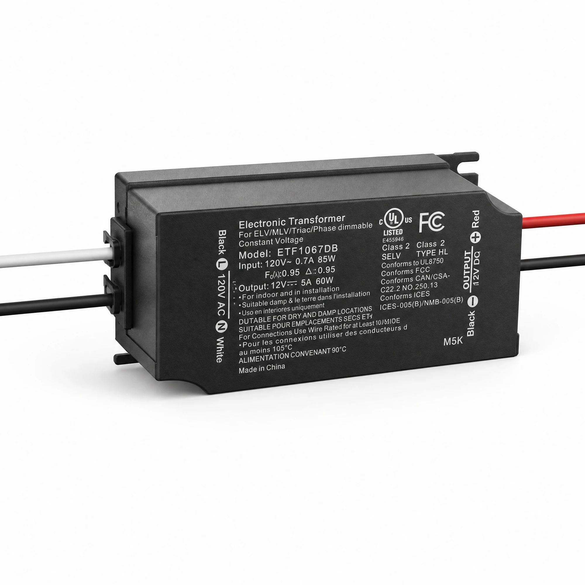 AC 100-130V to DC 12V/ 24V Dimmable LED Driver  2.5A/4A/5A 60W 96W Dimmable Power Supply