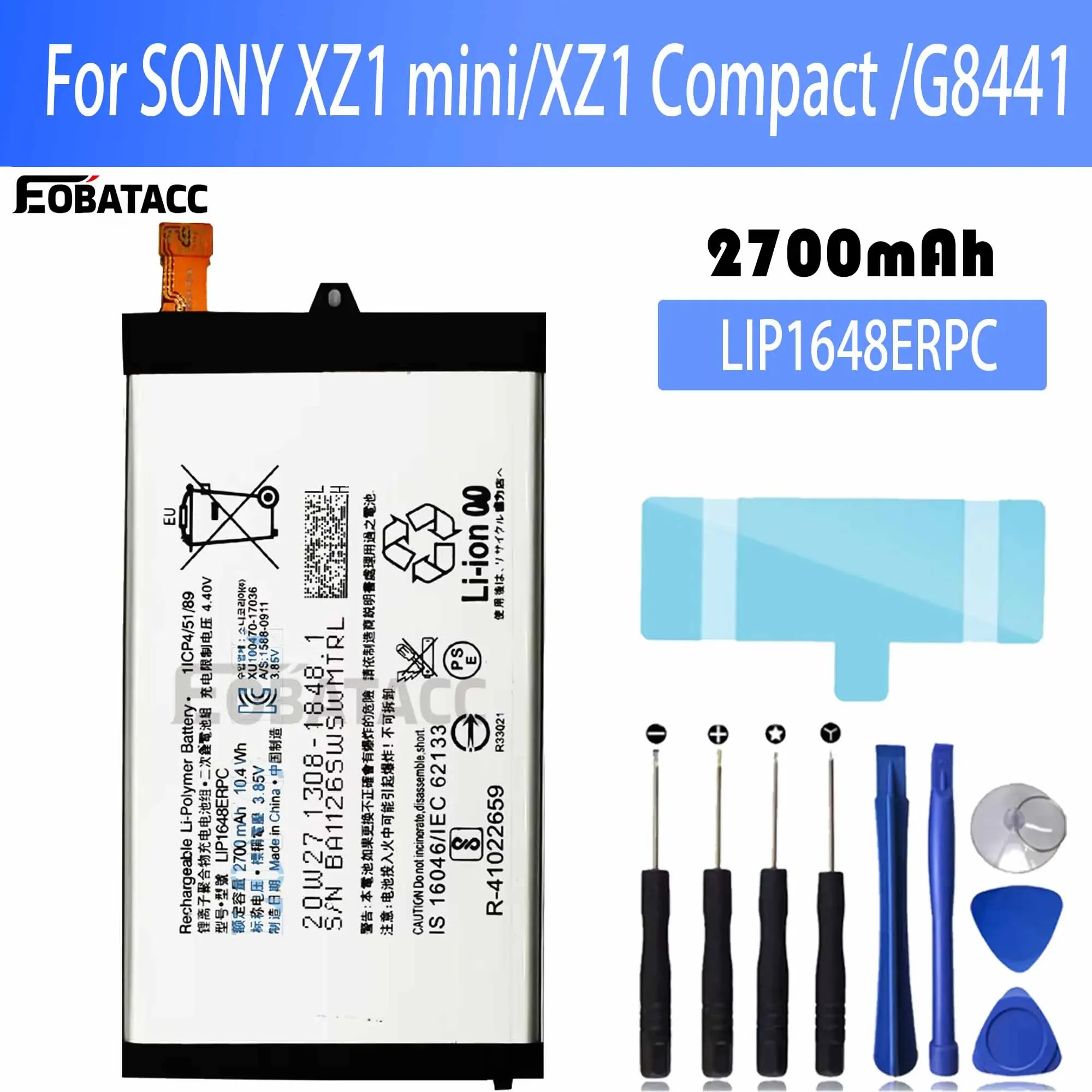 100% New Original Battery LIP1648ERPC For Sony XZ1 mini/XZ1 Compact /G8441 Battery + Free Tools