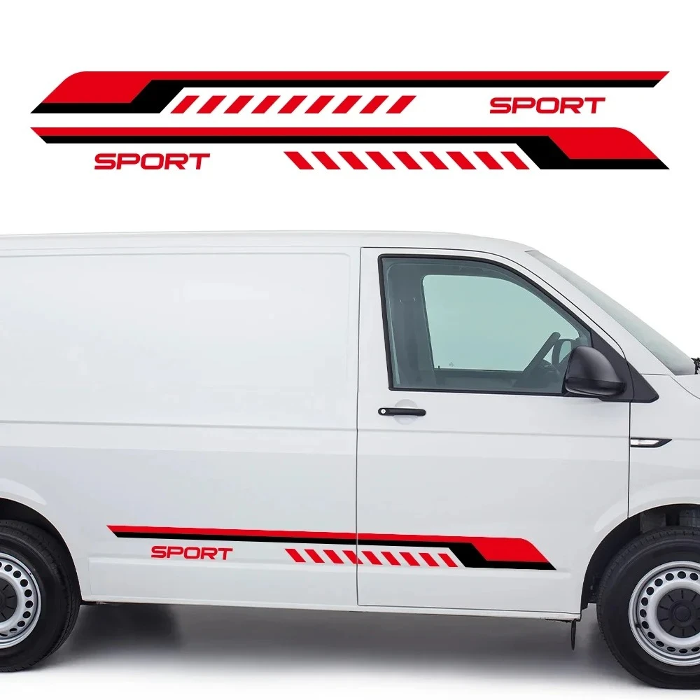 

Car Door Side Stickers Stripes Sport Vinyl Decals For VW Volkswagen Transporter T4 T5 T6 Caddy Van Camper Auto Decor Accessories