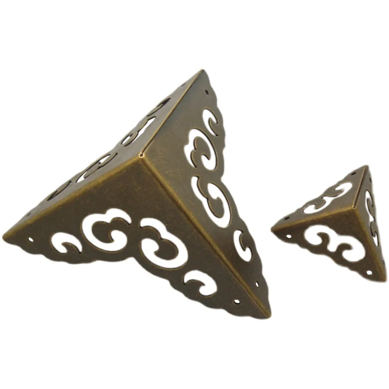 Antique Chinese pure brass decorative furniture copper accessories package corner protection three-sided bread corner