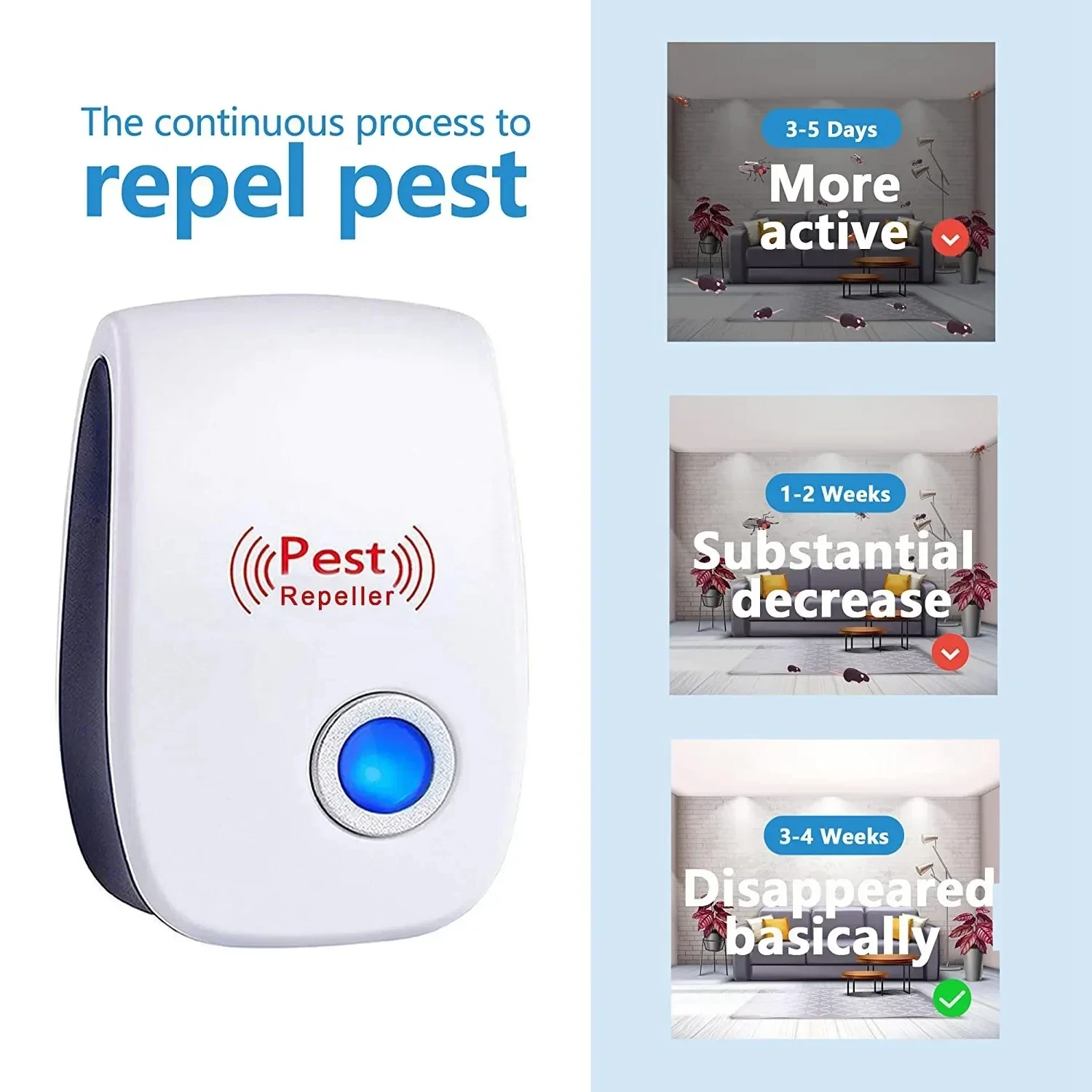 Xiaomi MIJIA-repelente ultrasónico de plagas, Exterminador de plagas de ratón, cucarachas, mosquitos e insectos, esencial efectivo para el hogar,