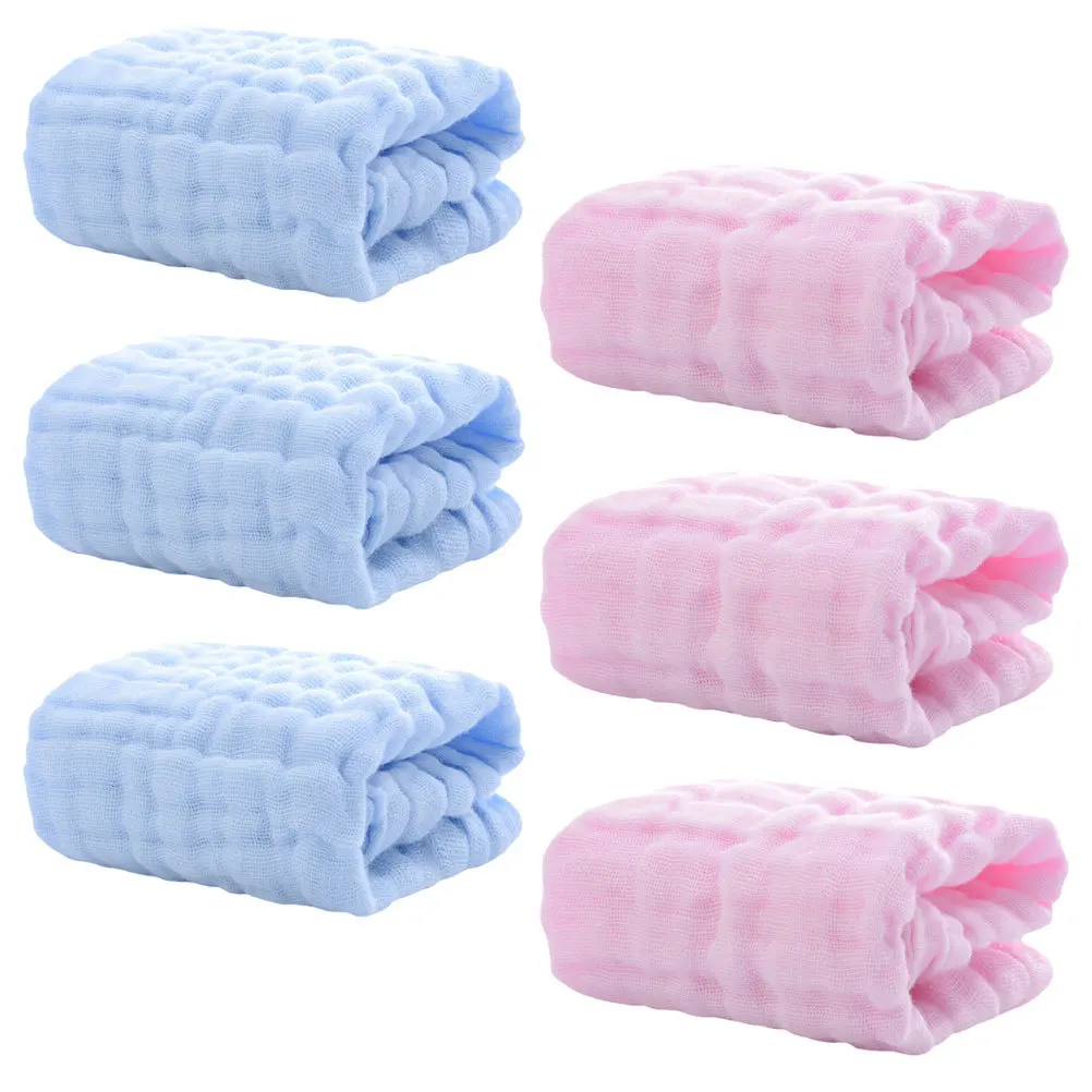 Toalhas de musselina de algodão puro para bebês, 6 peças, macias e respiráveis, toalhas de baba, saliva, arrotar, toalhas de mão infantis, panos de banho para bebês