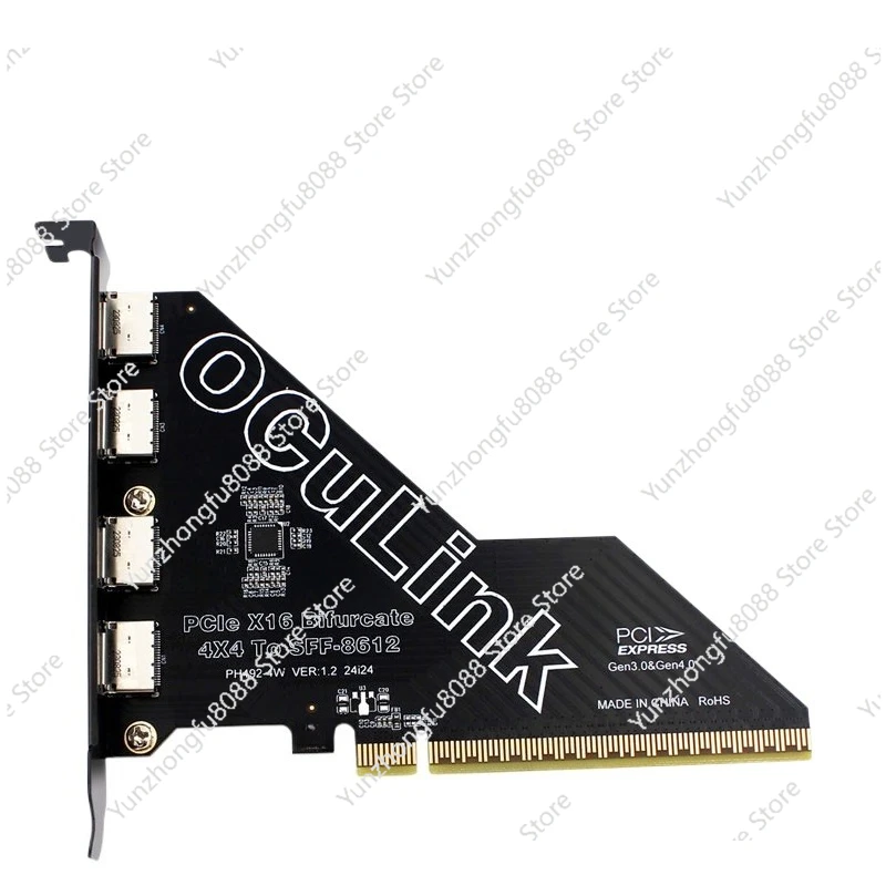 

PCIe X16 Сплит 4-портовая карта расширения SFF8611 и 8612 Oculink Внешняя внешняя видеокарта U.2SSD