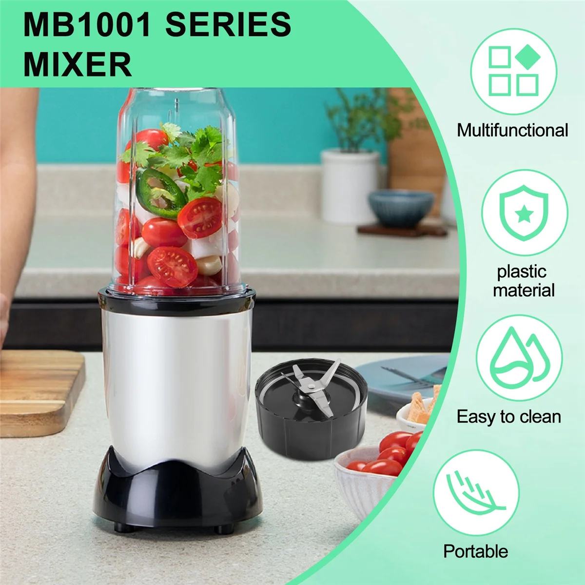 A74G-Replacement Cross Blade + 16Oz Cup Set for Magic Bullet, Replacement Parts Compatible with 250W MB1001 Blender