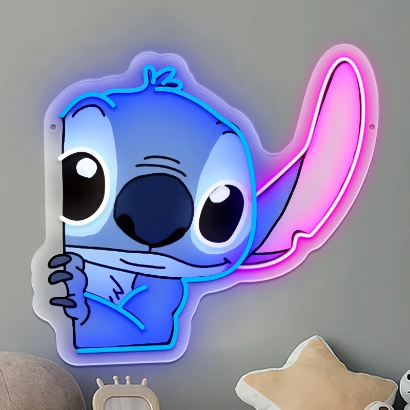 

Playful Stitch Neon Sign LED Neon Light USB dimmable for Teen Room Dorm Arcade Lounge cartoon fans room Decor Fun Party Gifts