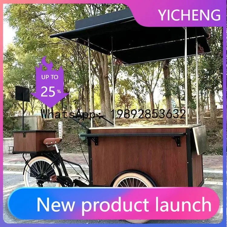 zz outdoor inverted three-wheel bicycle, inverted donkey, night market, movable meal cart, snack coffee cart