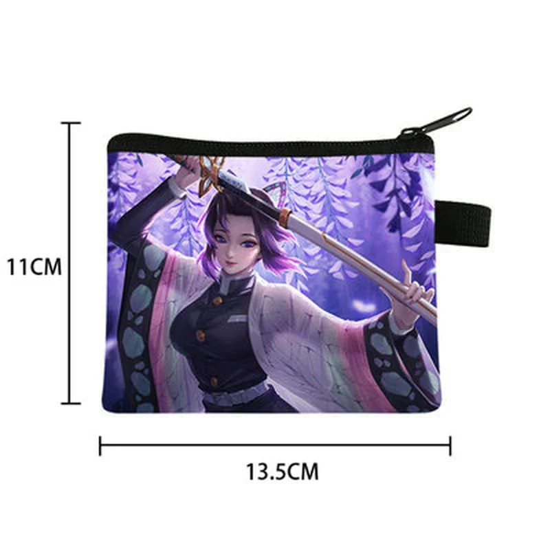 Cartera de disfraz de Anime Kimetsu No Yaiba Tanjiro Kamado Nezuko, monedero de lona, monedero de dinero, bolsa de almacenamiento de monedas