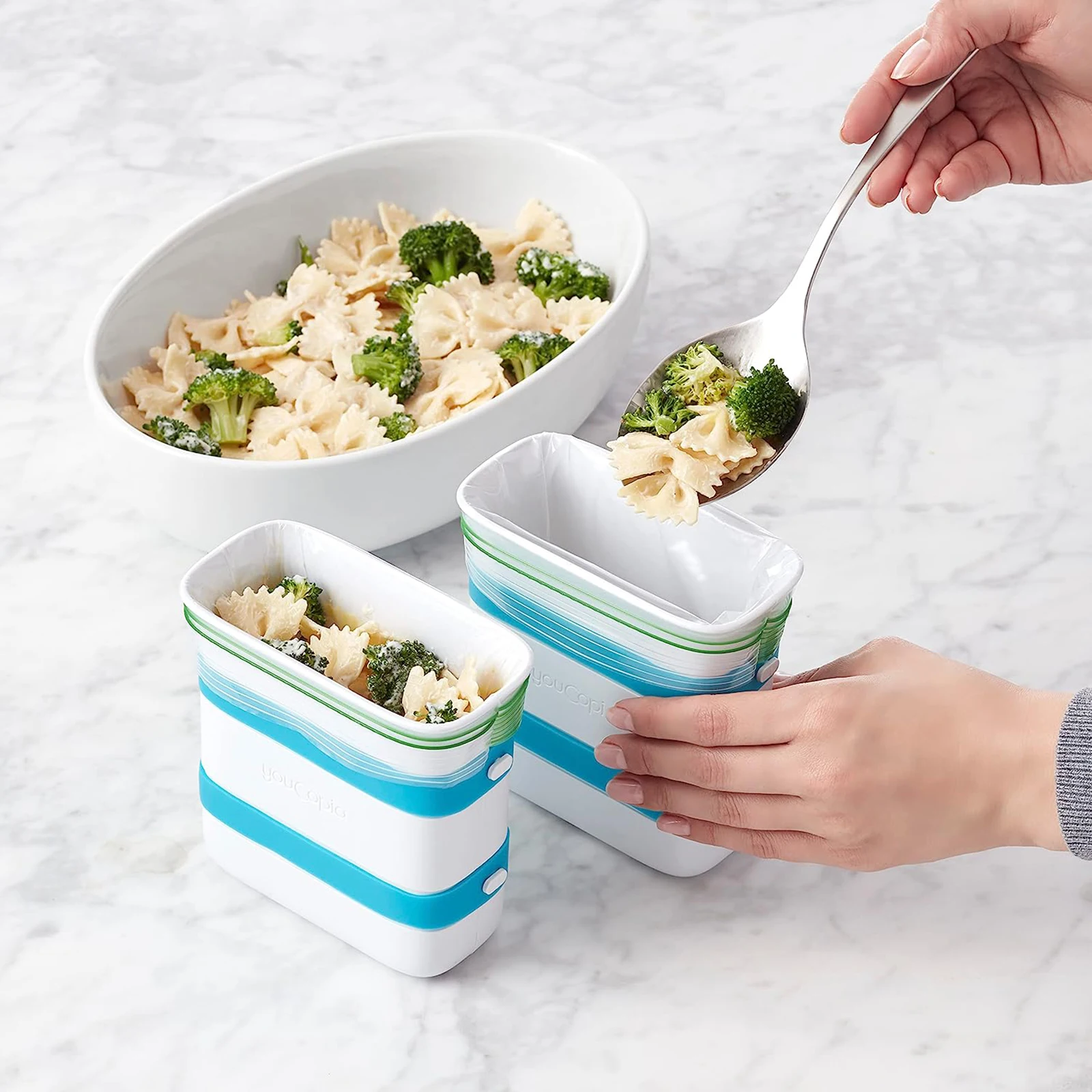 

1PC Freeze Up Food Molding Containers Freezer Food Block Maker Meal Prep Bag Container Freeze Leftovers Silicone Bags Storage