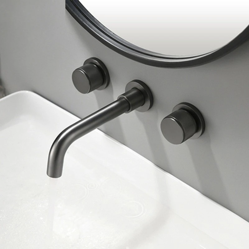 

Black Brass Concealed Type Wall Mounted Basin Hot And Cold Water Mixer Tap Gun Gray Toilet Embedded Washbasin Faucet