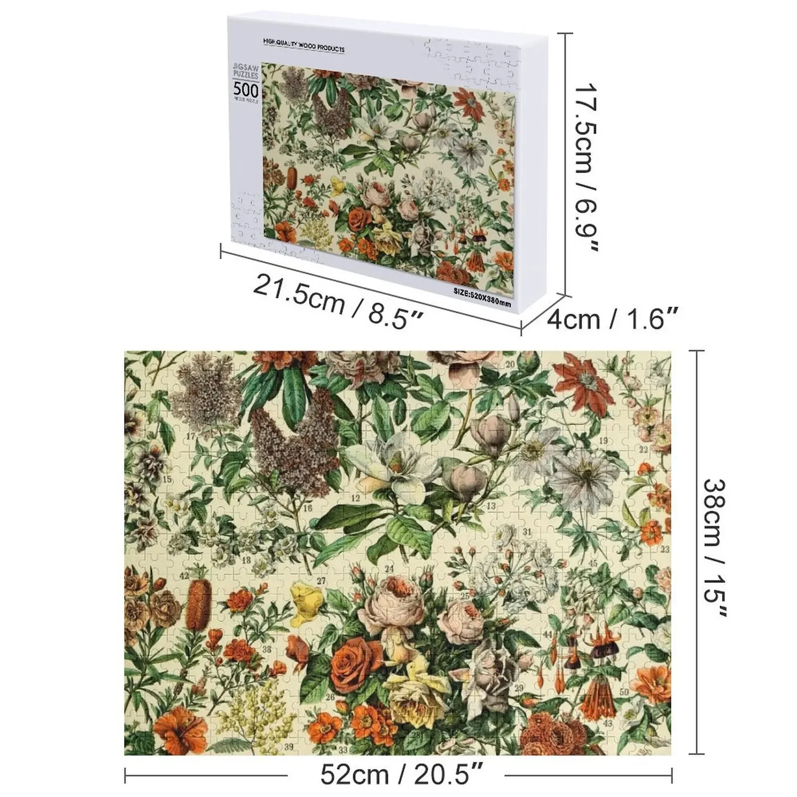 Adolphe Millot Fleurs Vintage Flowers Jigsaw Puzzle Spersonalizowane Dla Dzieci Spersonalizowane Zdjęcie Niestandardowe Zdjęcie Spersonalizuj Puzzle