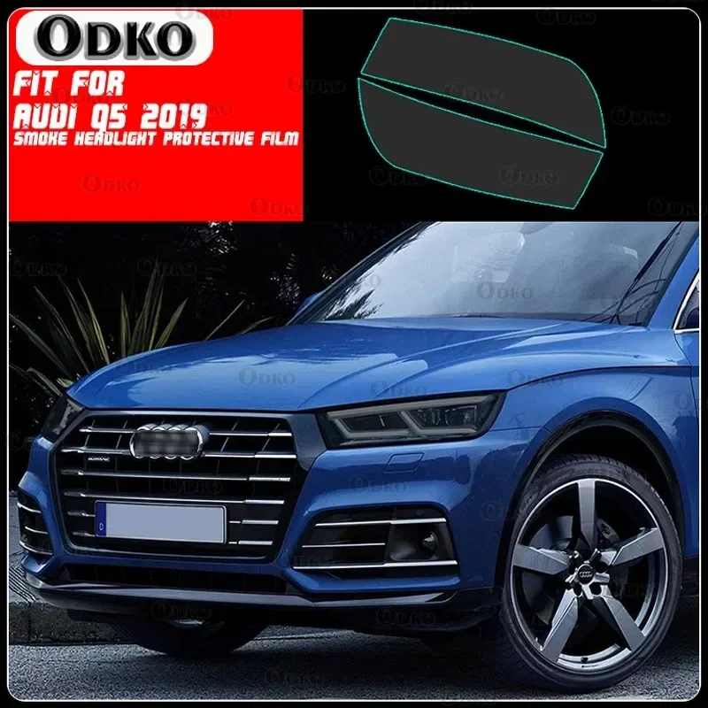 

Новый автомобильный левый + RH дымчатый ТПУ фар, защитная предварительно вырезанная пленка, наклейка, накладка, подходит для Audi Q5 2019