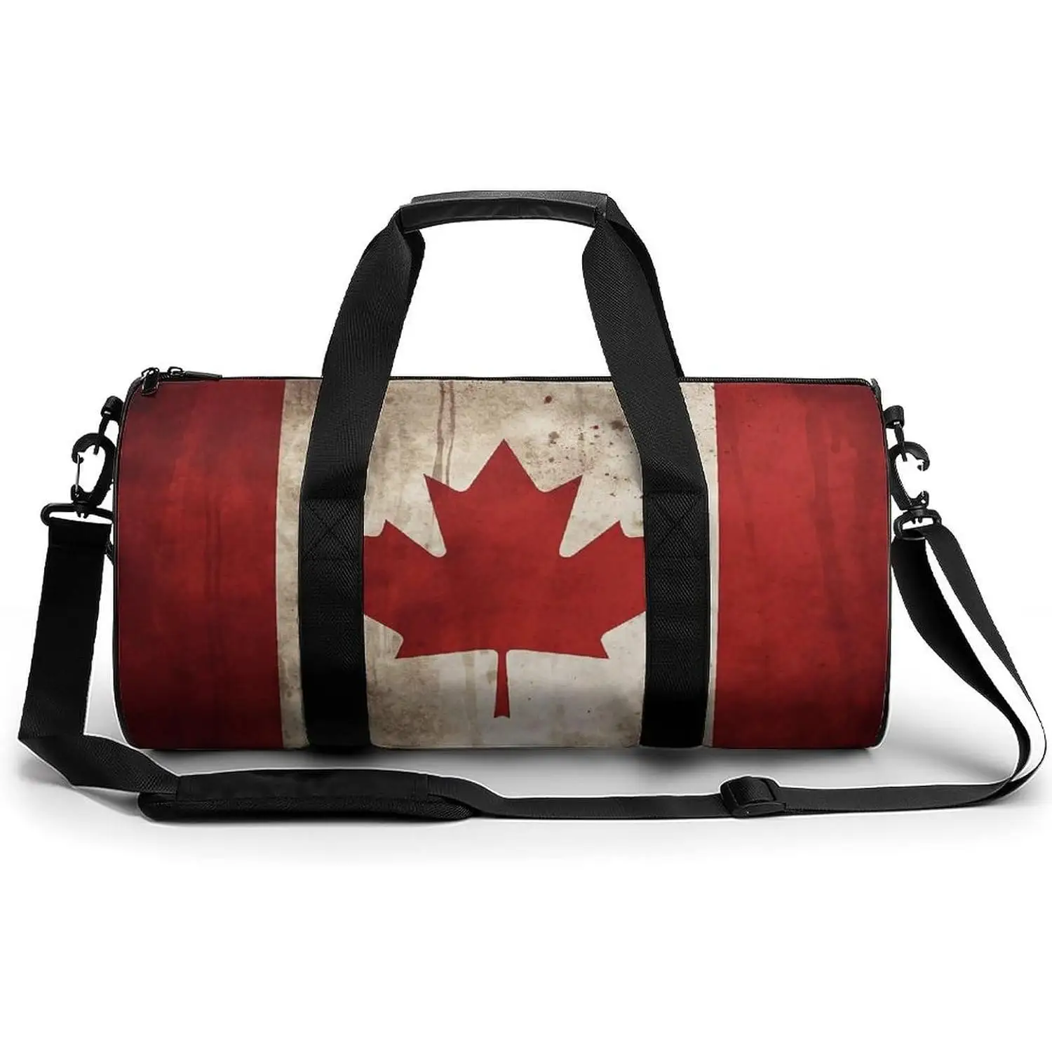 

Retro Canada Flag Cylindrical Gym Bag Travel Duffel Bag with Dry Wet Separated Pocket for Men And Women Overnight Bag