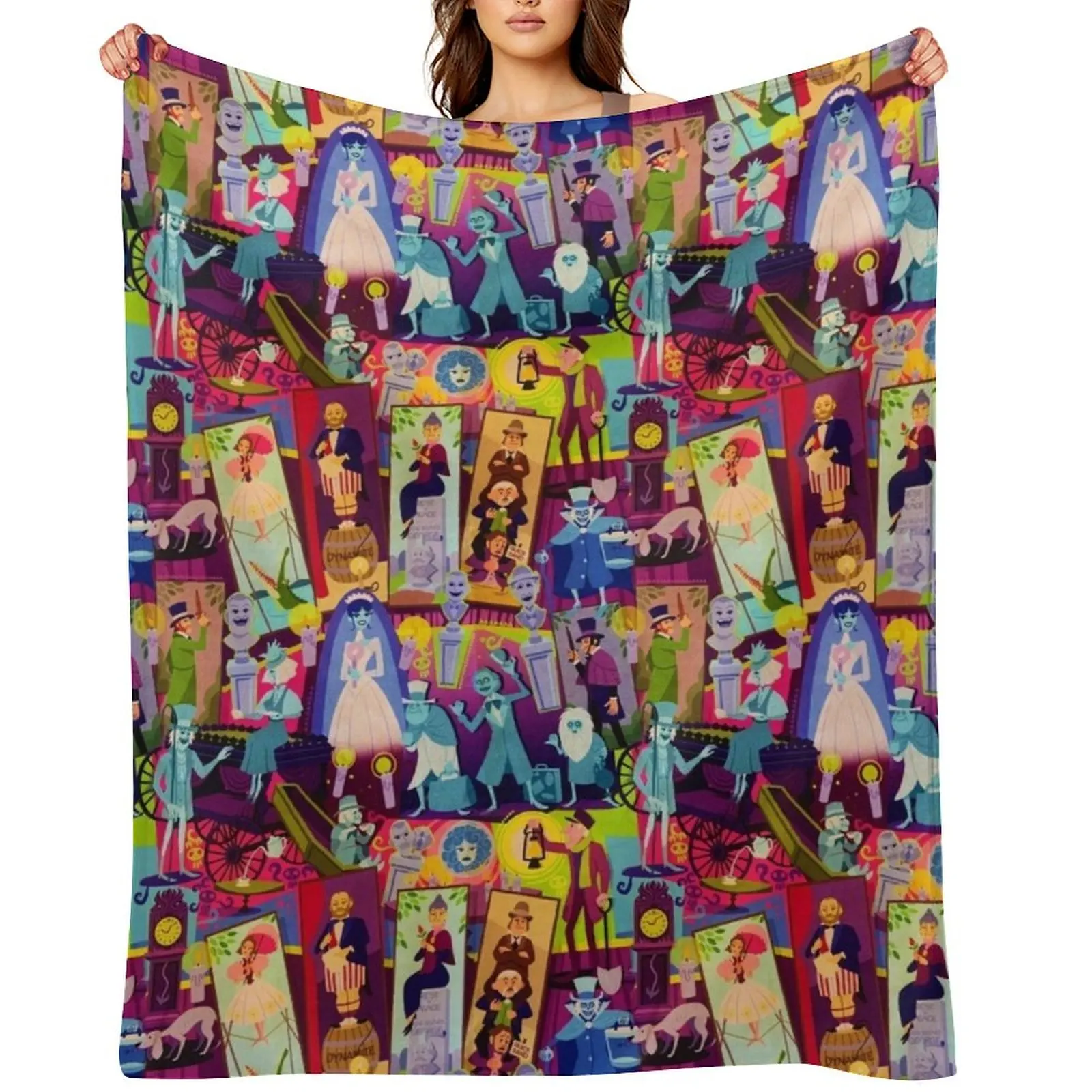 

Retro Mansion Collage Throw Blanket Single Luxury St Bed Fashionable Tourist Blankets