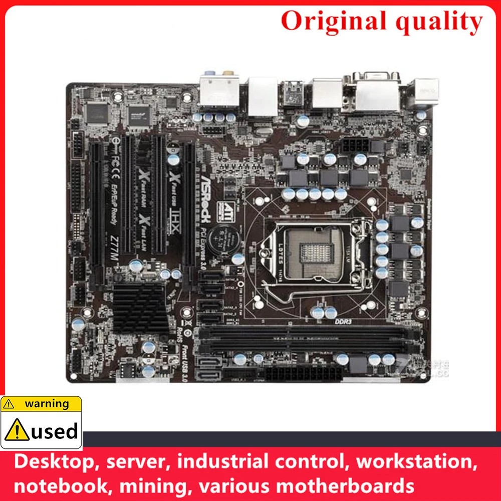 

Used For ASROCK Z77M Motherboards 1155 DDR3 16GB M-ATX For Intel Z77 Overclocking Desktop Mainboard SATA III USB3.0