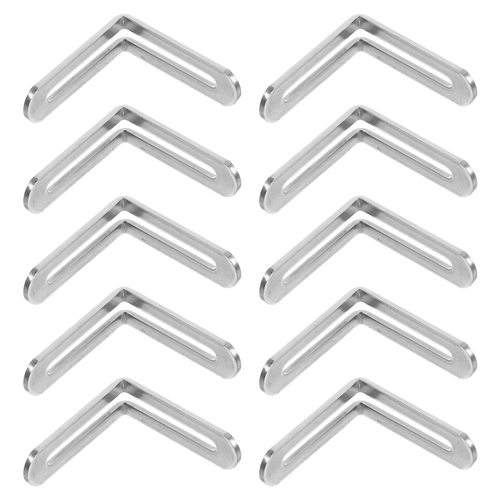 

10Pcs Heavy Duty L Brackets Stainless Steel Adjustable Corner Connectors for Shelves Cabinets Furniture Support Hardware Kits