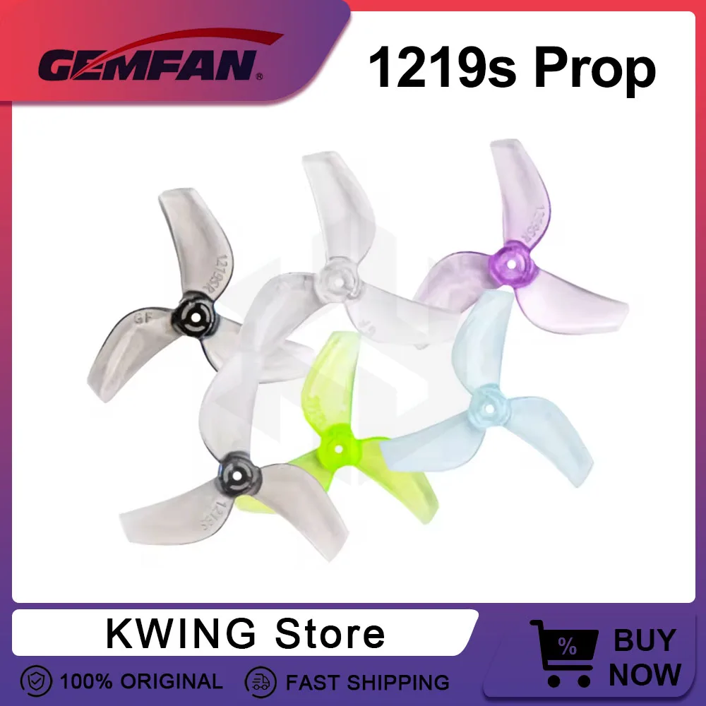 12Pairs(12CW+12CCW) Gemfan 1219S 31mm 3-Blades Ultra-lightweight Propeller for FPV Tinywhoop Micro Drone 0702 29000KV DIY Parts