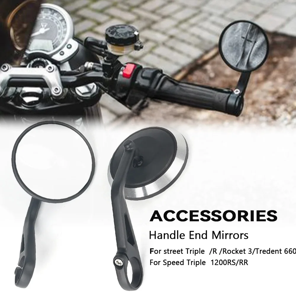 

Motorcycle CNC Handlebar Handle Bar Rearview Side Mirrors Bar End Mirror Kit For Rocket 3 Street Triple S 765 RS R 765RS 765R