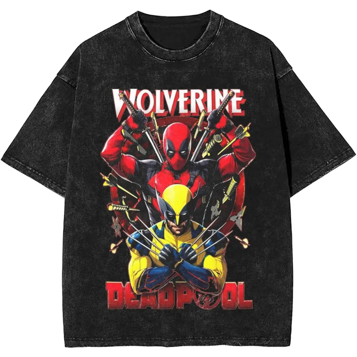 Fashion Deadpool & Wolverine Movie D&W Shirt Apparel Comics Superhero Loose Tees for Men Women Harajuku T-shirt Clothing