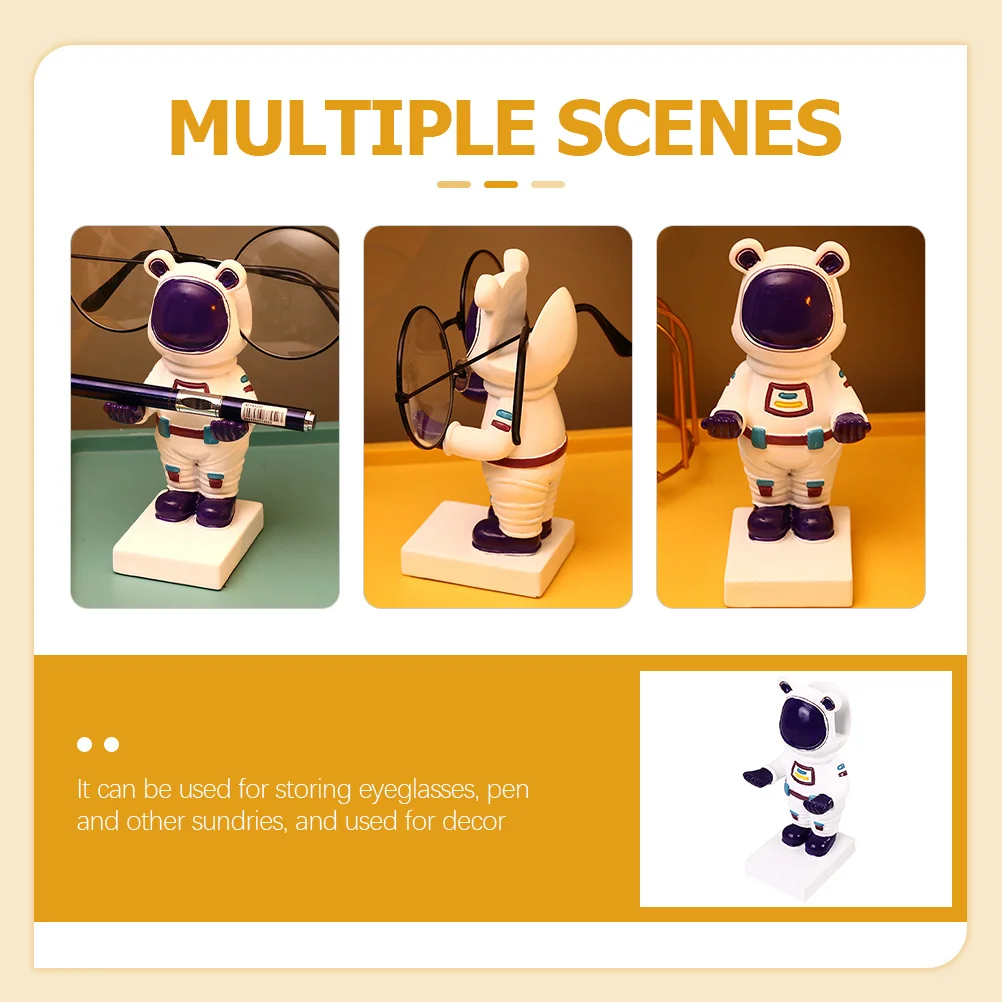 

Astronaut Pen Eyeglass Stand Resin Desktop Decoration Single Holder For Office Home Spaceman Storage Gift Kids Pencil